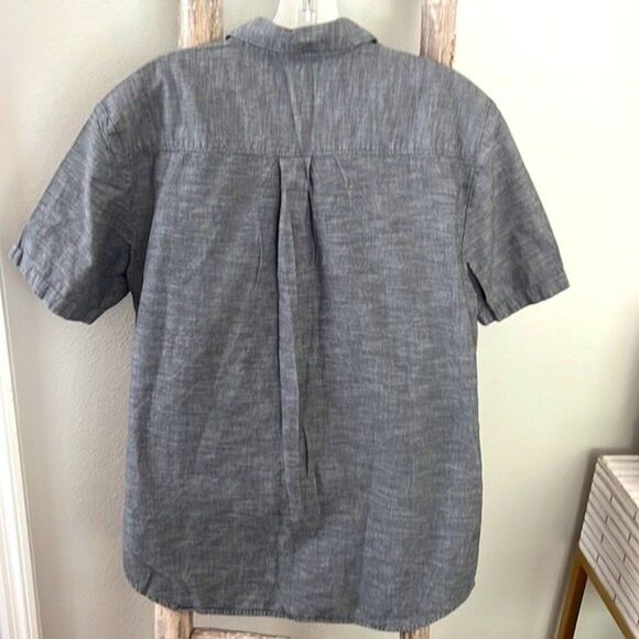 Men's Vans Button Down Gray Hawaiian Pocket Short Sleeve Shirt sz MD - Picture 5 of 5